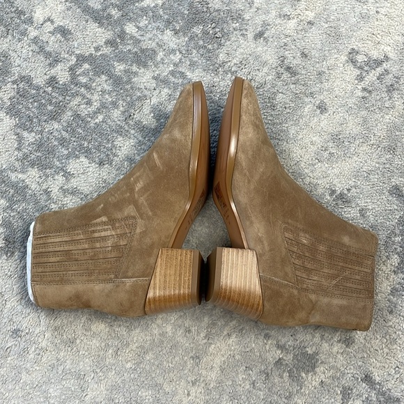 New Rag & Bone Rover Block Heel Chelsea Booties Ankle Boots Suede Tan Sz 35 - Picture 8 of 14